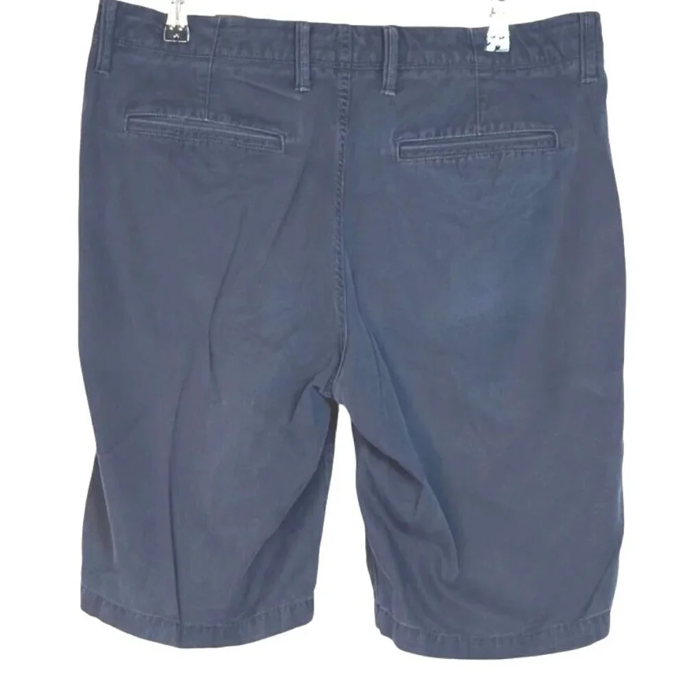 Gap Solid Navy Blue Flat Front Casual Summer Golf Chino Shorts Men's Size 33 - Picture 3 of 6